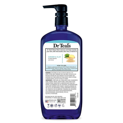 Dr Teals Body Wash Ginger & Clay Detoxify & Energize 24oz