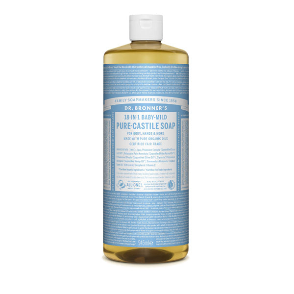Dr. Bronners Baby Mild Unscented 16oz Castile Soap