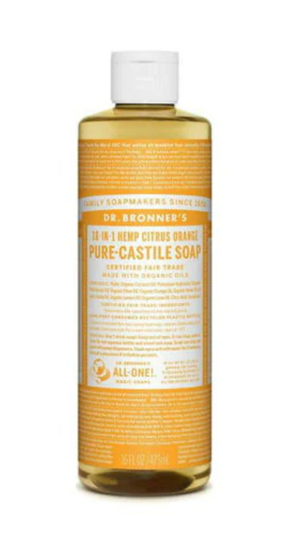 Dr. Bronners Citrus Orange 2oz (12in) Castile Soap