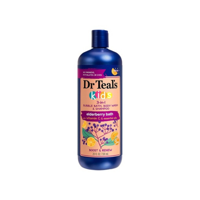 Dr Teals Kids 3-In-1 Shampoo/ Bath/Body Wash Elderberry 20oz