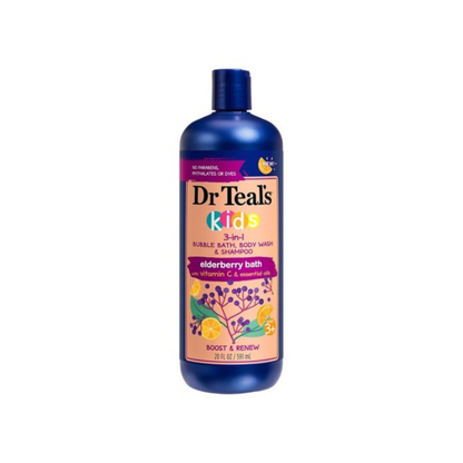 Dr Teals Kids 3-In-1 Shampoo/ Bath/Body Wash Elderberry 20oz