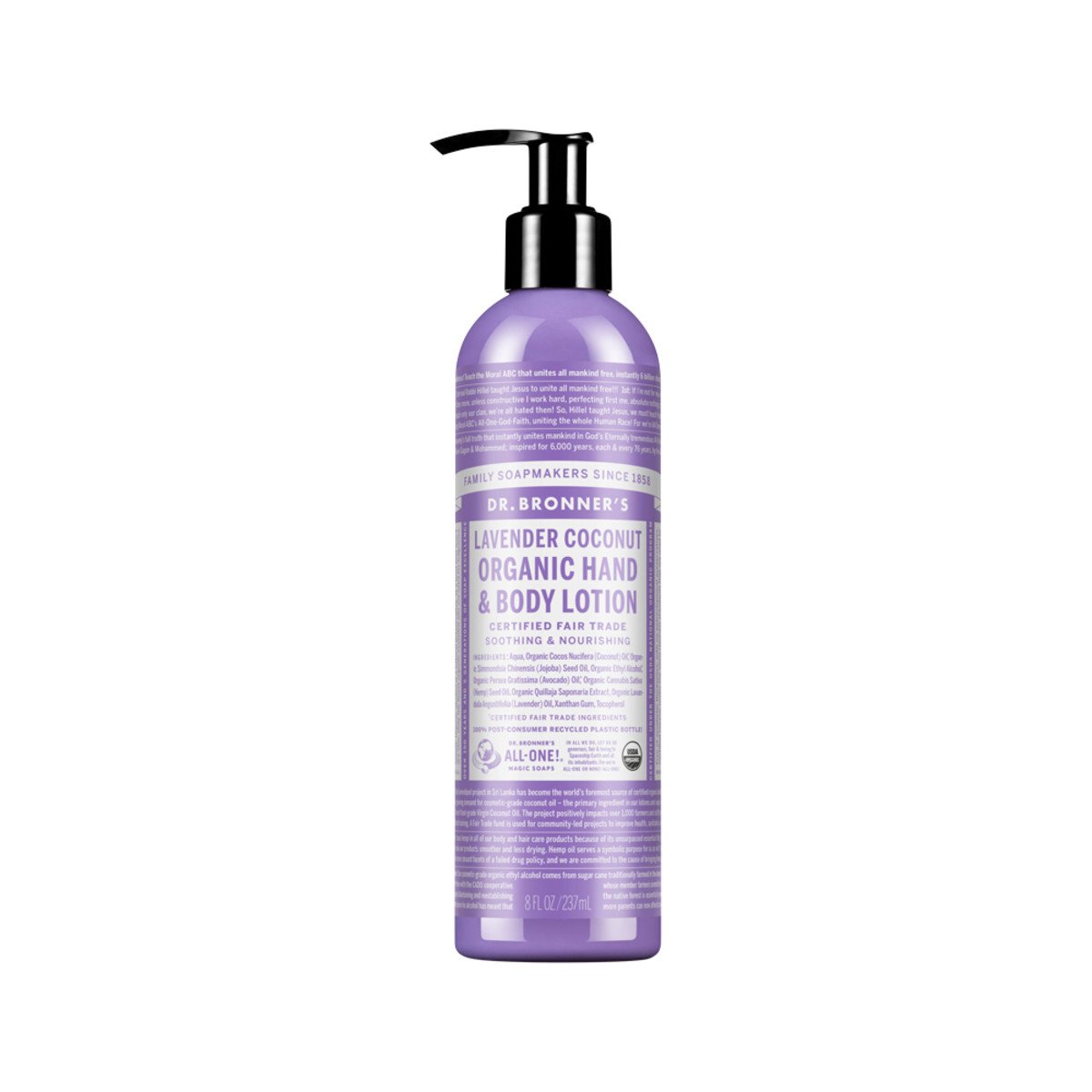 Dr. Bronners Organic Hand/Body Lotion Lavender Coconut 8oz