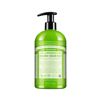 Dr. Bronners Organic Sugar Soap 12oz Lemongrass Lime Pump