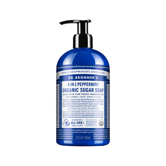 Dr. Bronners Organic Sugar Soap 12oz Peppermint Pump