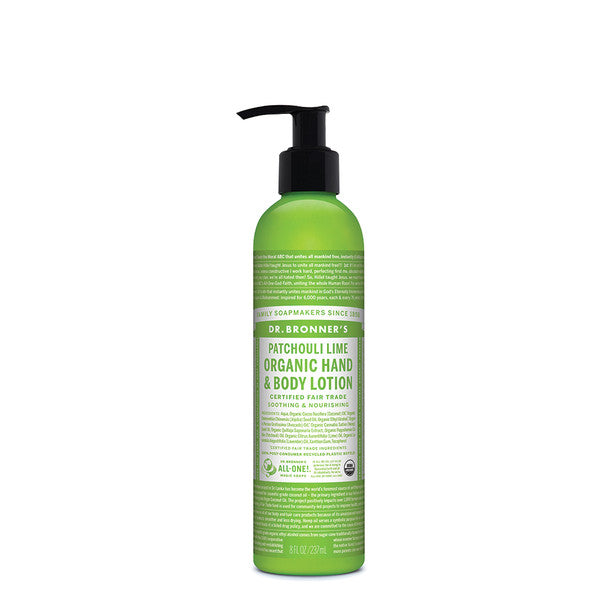 Dr. Bronners Organic Hand/Body Lotion Patchouli Lime 8oz