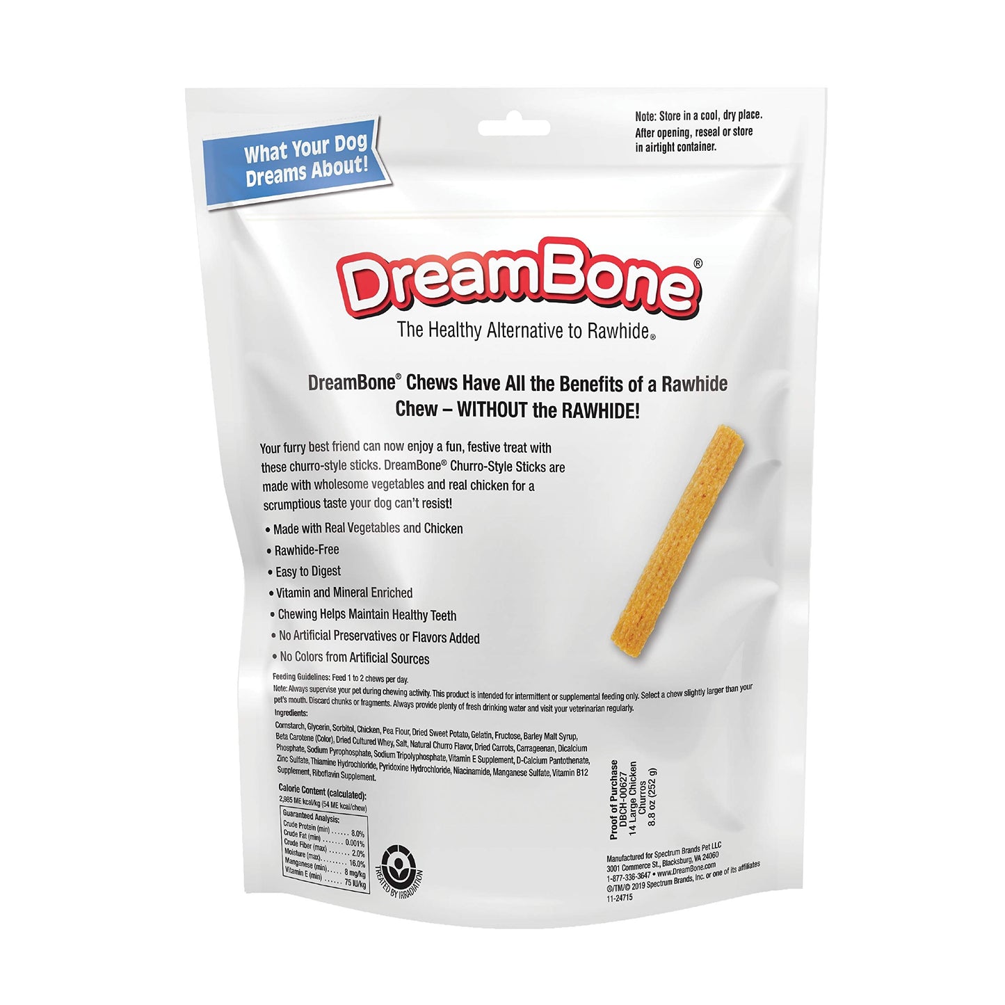 Dreambone Churro-Style Dog Sticks With Chicken, 14 count