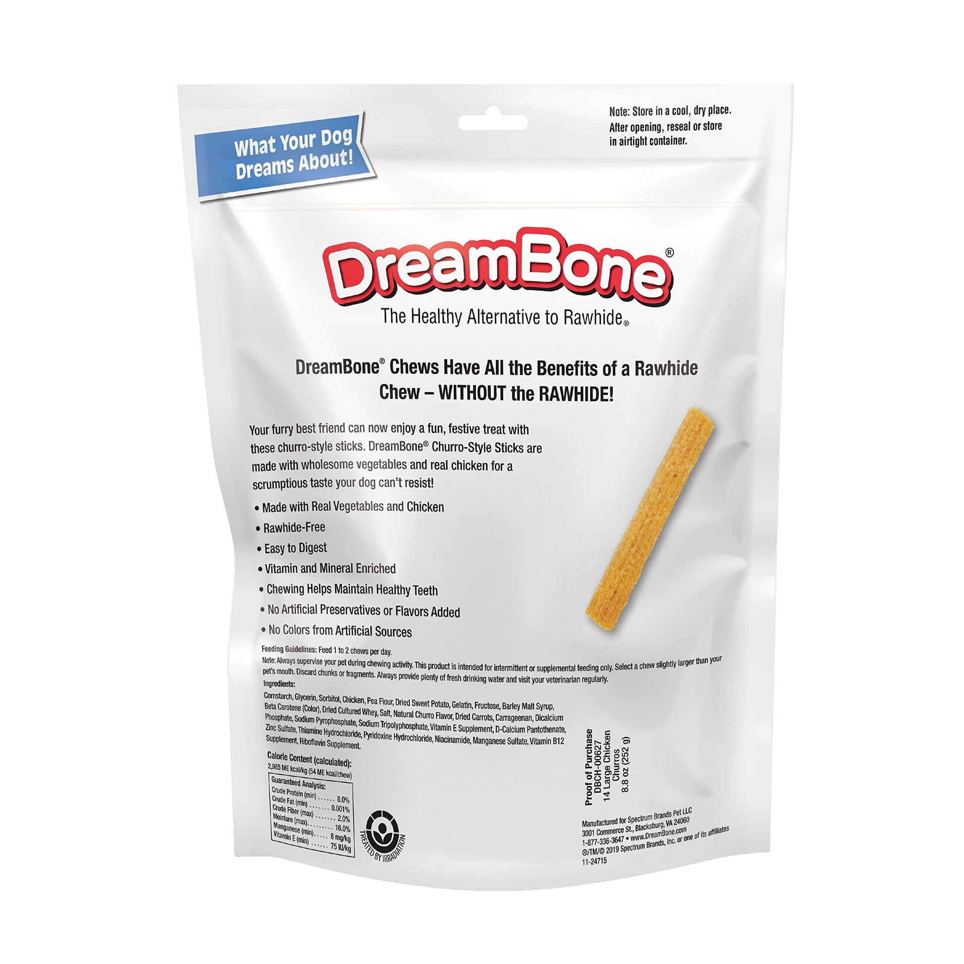 Dreambone Churro-Style Dog Sticks With Chicken, 14 count