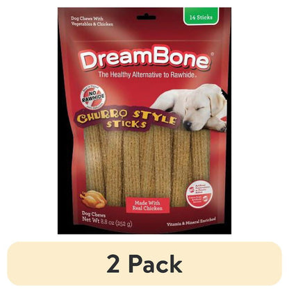Dreambone Churro-Style Dog Sticks With Chicken, 14 count