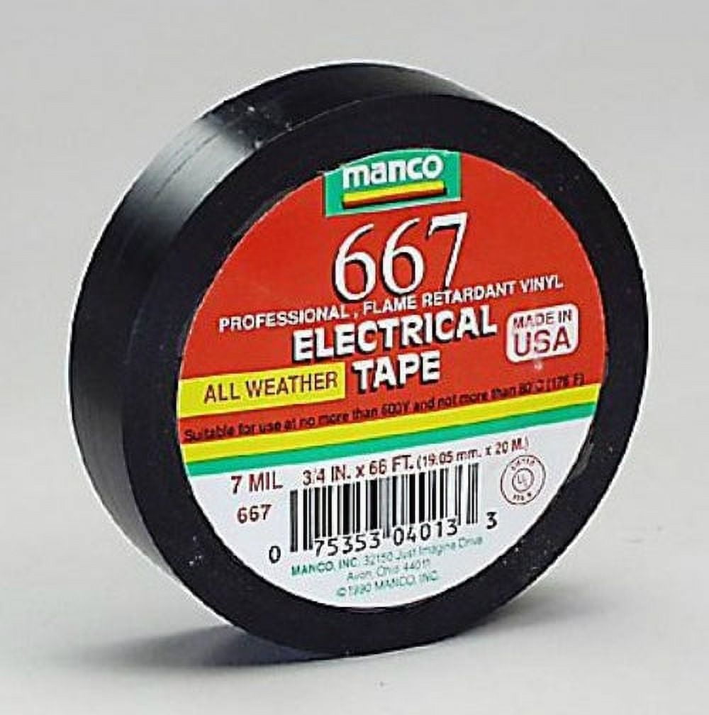 DUCK Professional Electrical Tape - Black, 0.75" x 66'