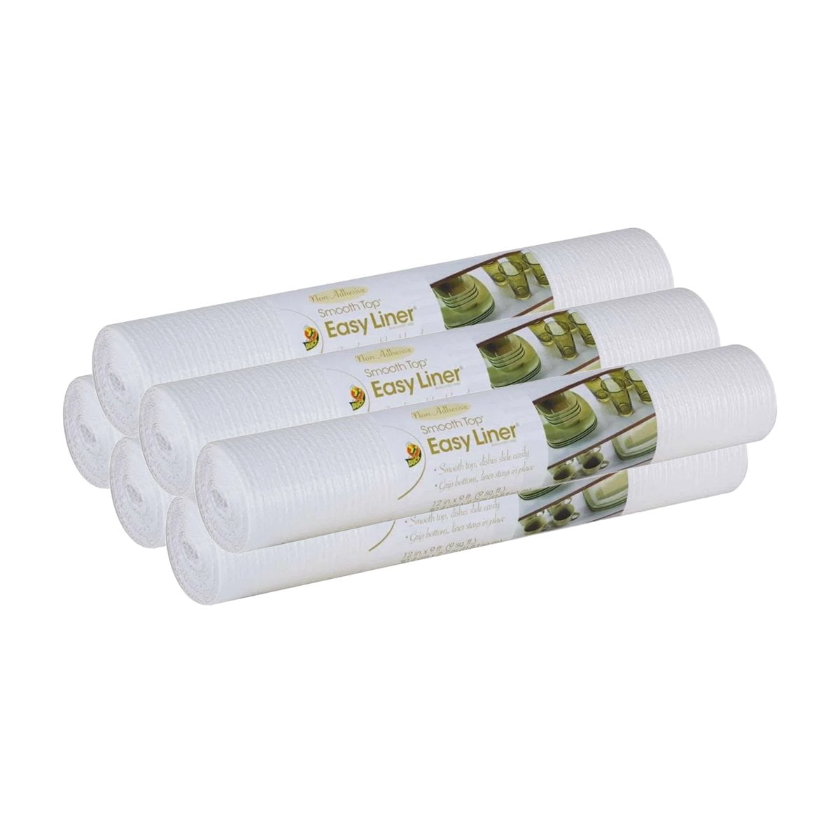 DUCK Smooth Top EasyLiner Shelf and Drawer Liner - White, 12" x 10'