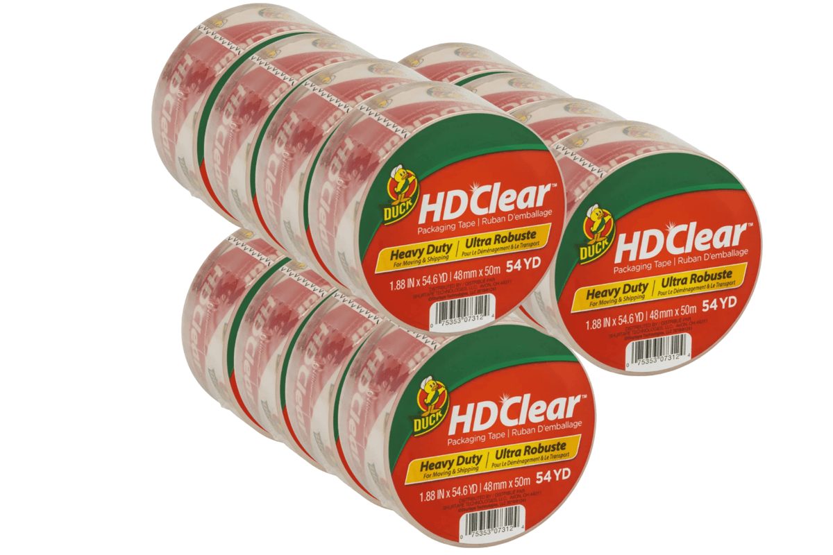DUCK HD Clear Heavy Duty Packing Tape - Clear, 1.88" x 54.6 yds