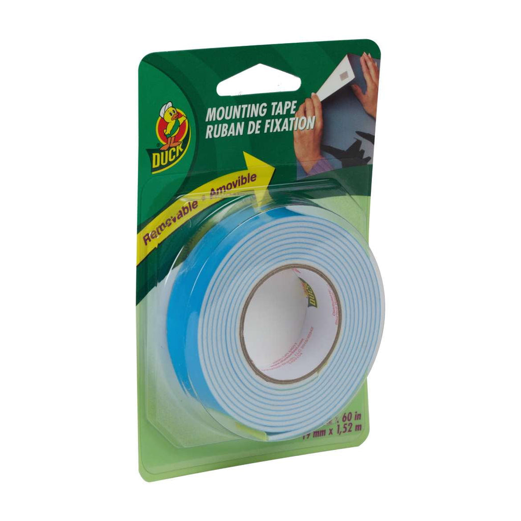 DUCK Permanent Mounting Tape - White, 0.75" x 60"
