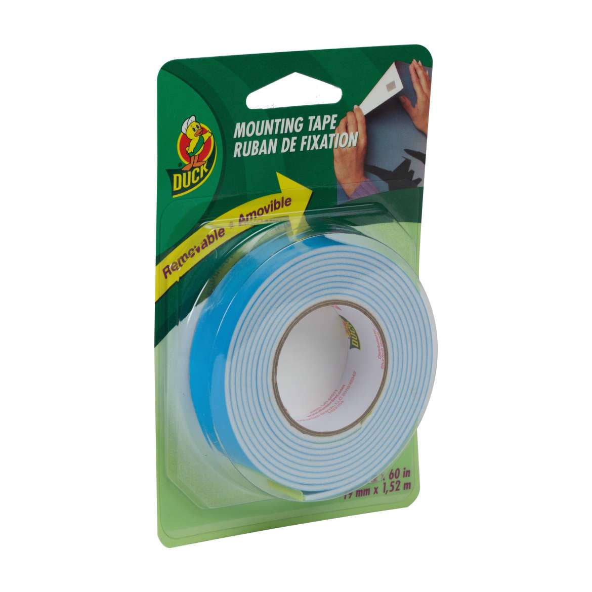 DUCK Permanent Mounting Tape - White, 0.75" x 60"