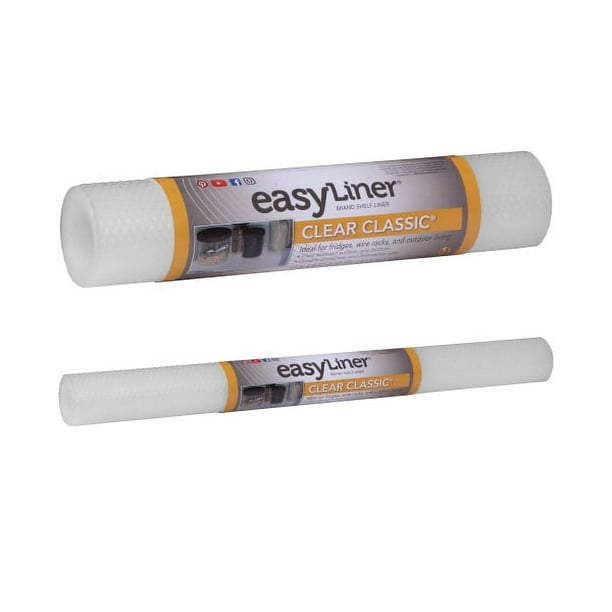 DUCK EasyLiner Clear Classic Under The Sink Shelf Liner - Black, 24" x 4'