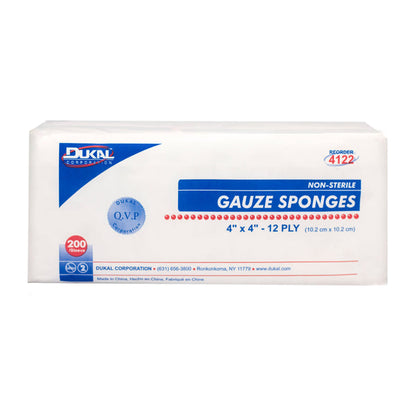 GAUZE SPONGE 3X3 12 PLY NS 100CT DUKAL