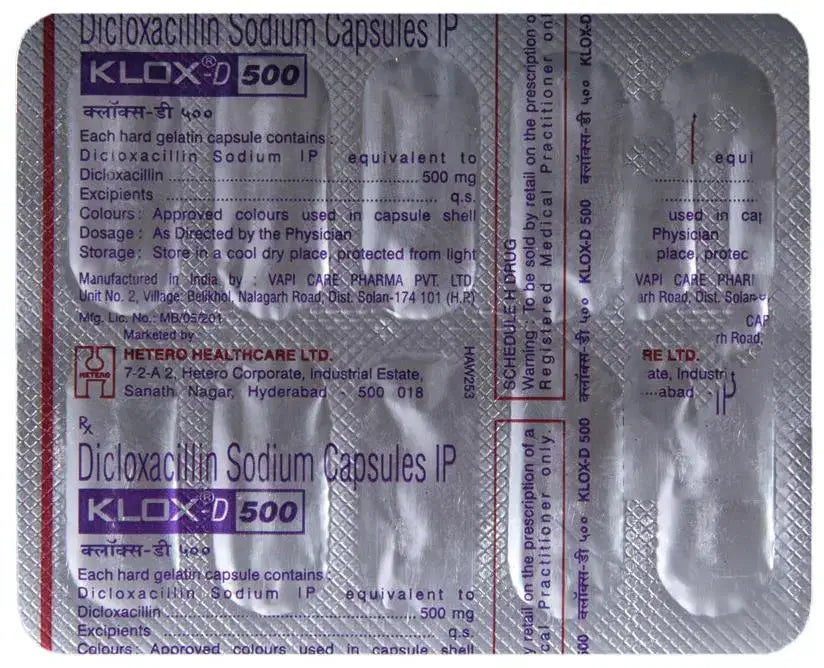 DICLOXACILLIN SOD CP 250MG 100