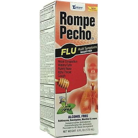 Efficient Laboratories, Inc Rompe Pecho Multi Symptom Flu Relief Liquid, Sugar Free