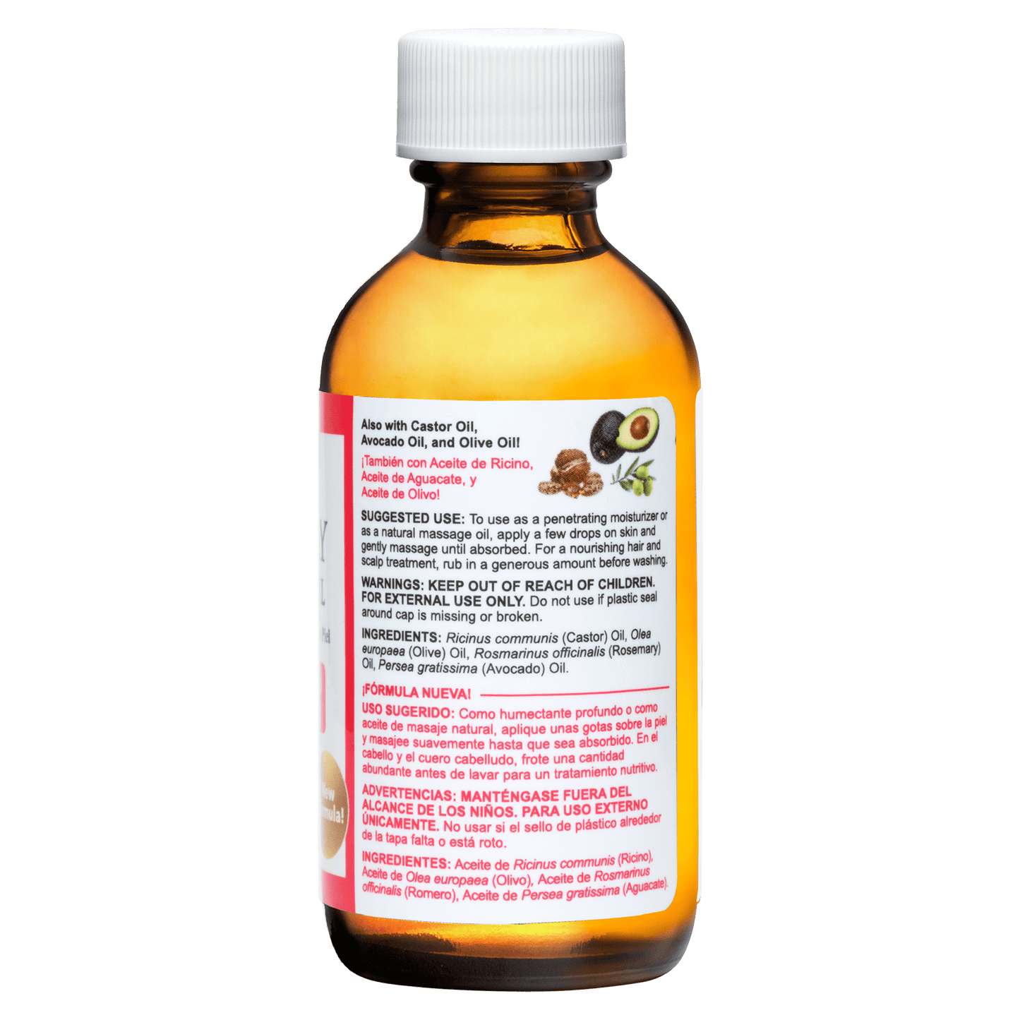De La Cruz Rosemary Hair and Skin Oil, 2 oz