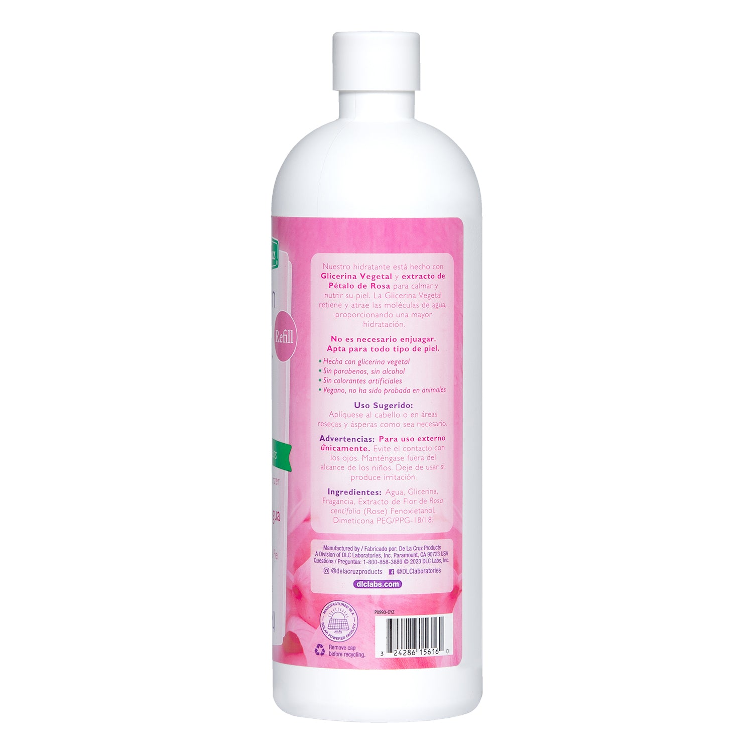 De La Cruz Vegetable Glycerin 2oz Moisturizer For Skin/Hair