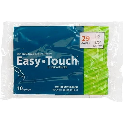 EASY TOUCH INSUL SYG 28G 1/2" 1CC 100CT
