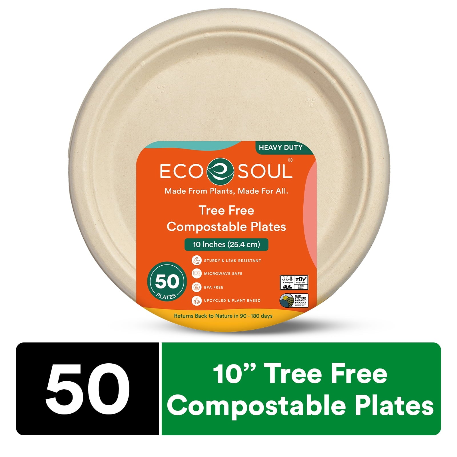 ECO SOUL RND PLATE,6 INCH, BAGASSE