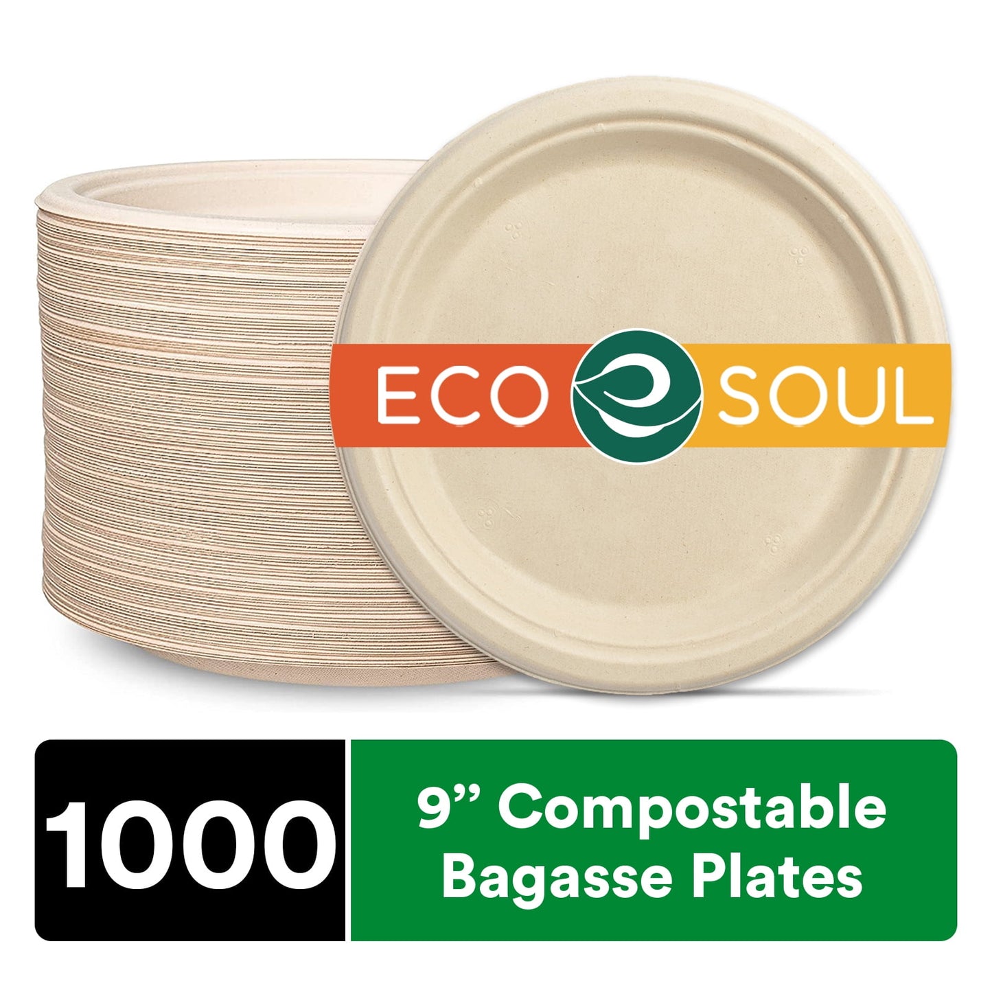 ECO SOUL RND PLATE,9 INCH,BAGASSE