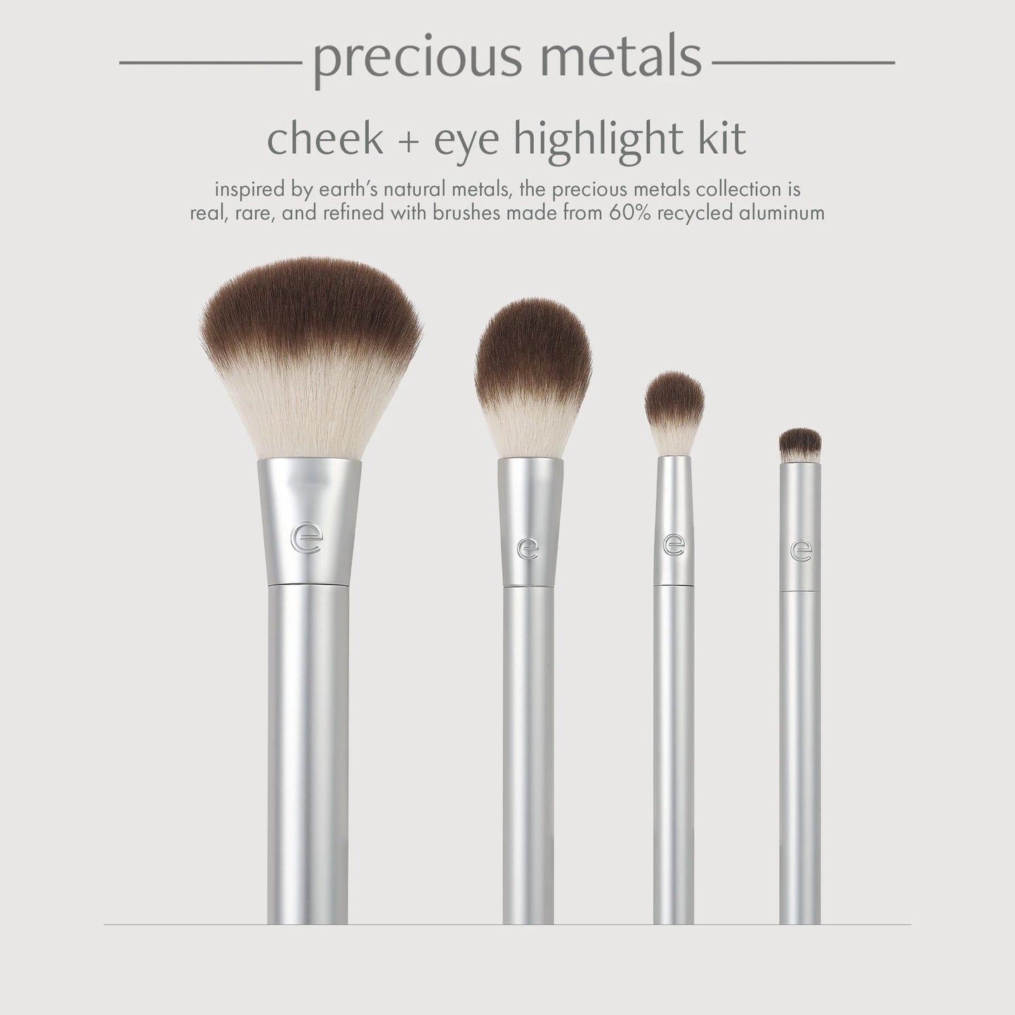 EcoTools Precious Metals Cheek and Eye Highlight Brush Set - 4pc