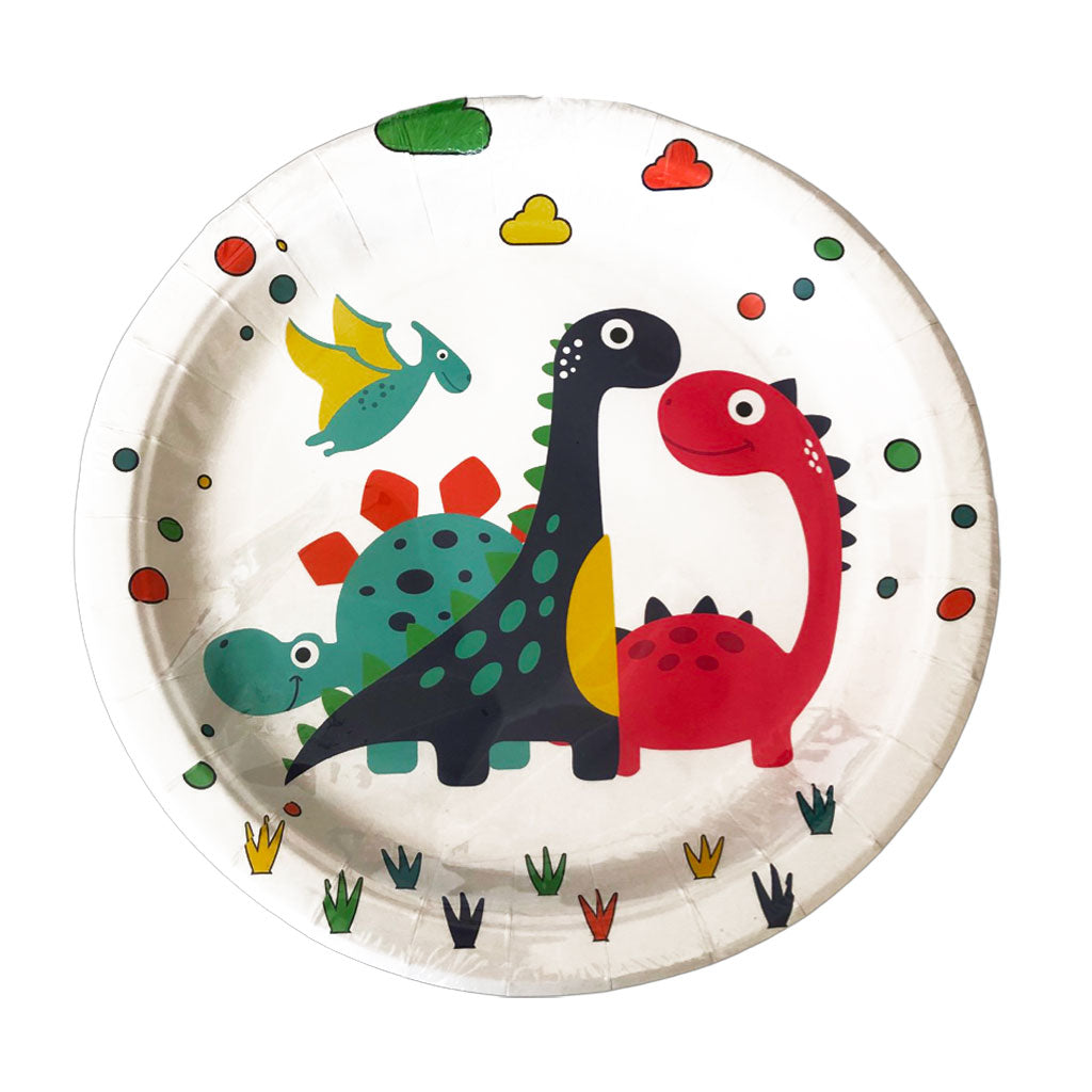 Blue & Green Dinosaur 7" Desert Party Plates, 8 count