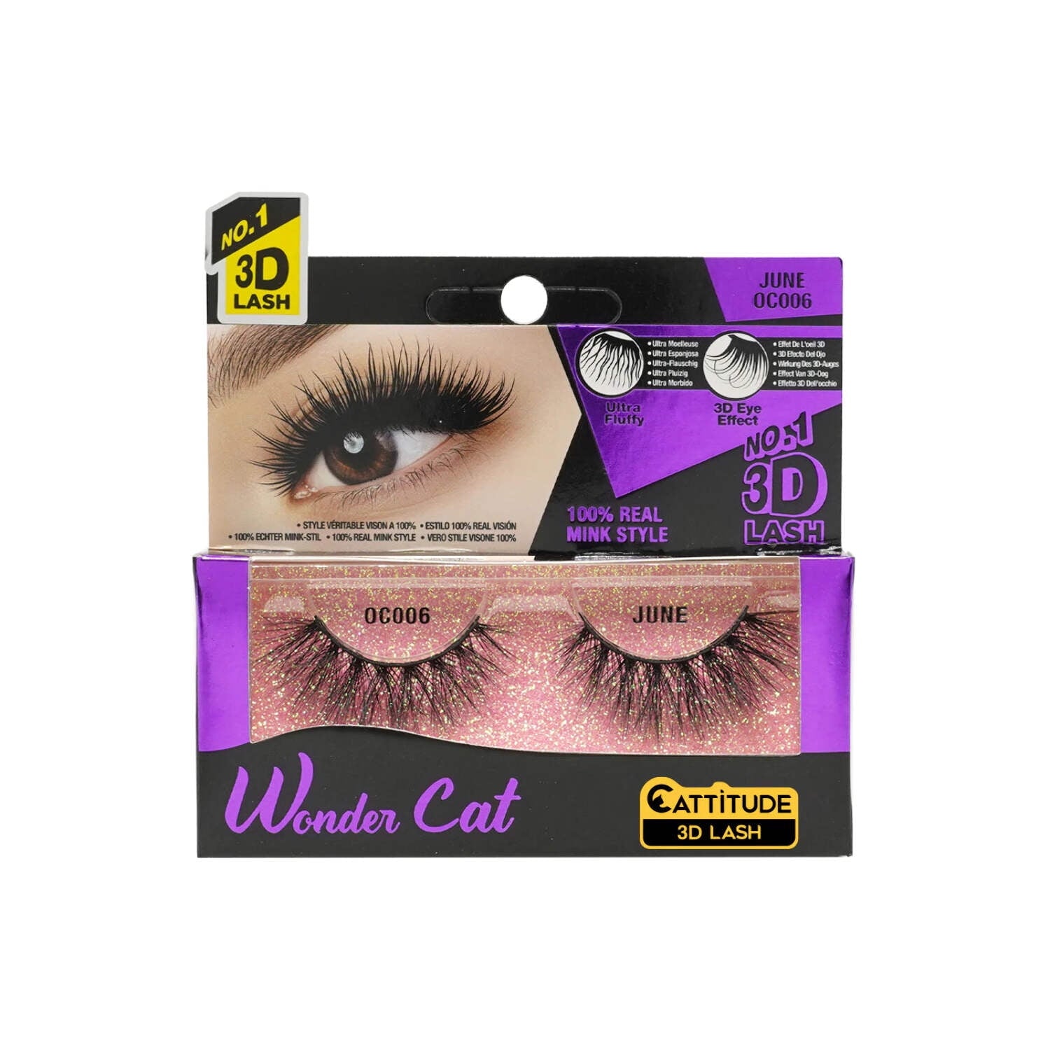 EBIN NEW YORK Cattitude Wonder Cat 3D Faux Mink Lashes - June