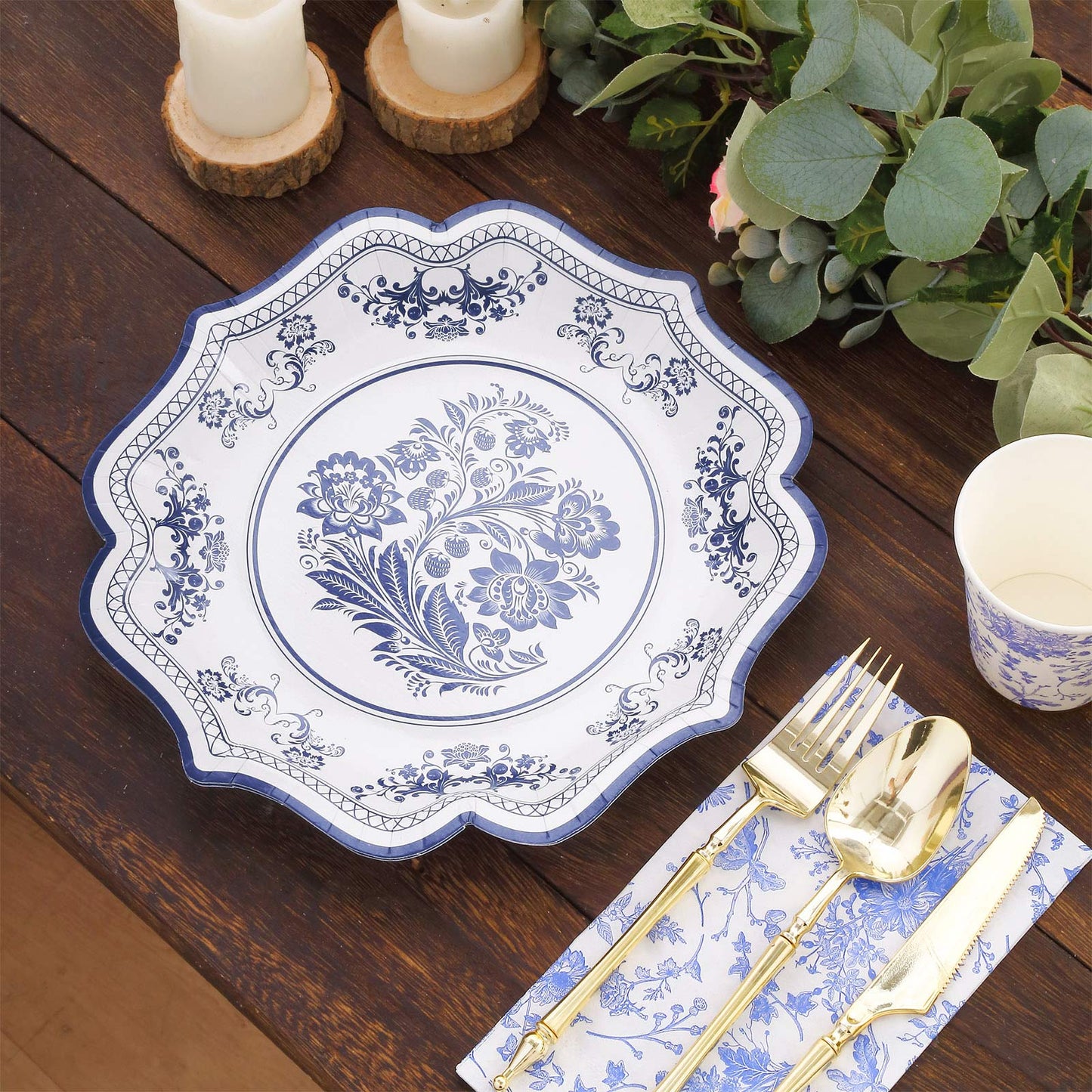 SENSATIONS Premium Paper Dinner Plates - Spa Blue, 10 count