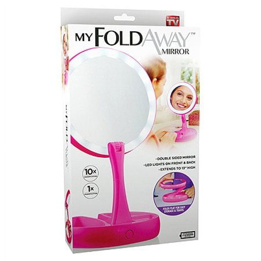 EMSON My Foldaway Mirror LED Lighted, Double-Sided Vanity Mirror