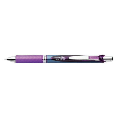 EnerGel RTX Retractable Liquid Gel Pen, (0.7mm) Needle Tip, Medium Line, Violet Ink