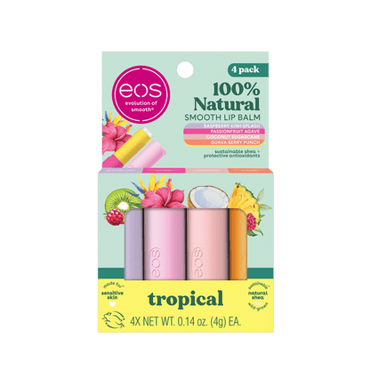 eos Limited Edition Lip Balm Variety Pack - Tropical Chiller, 4 count