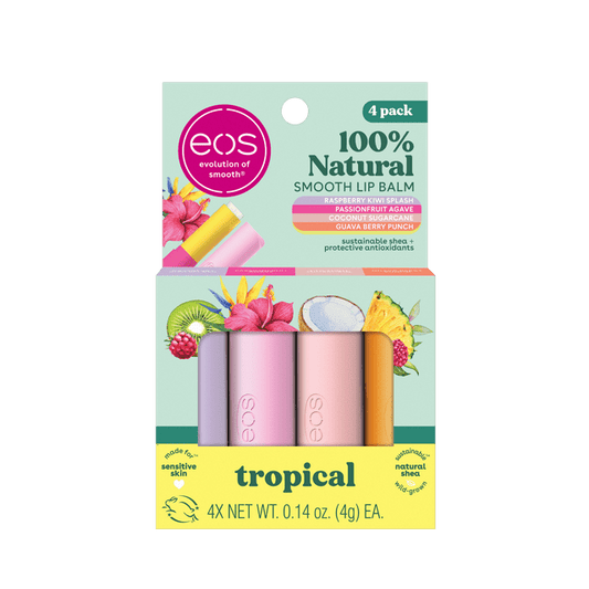 eos Limited Edition Lip Balm Variety Pack - Tropical Chiller, 4 count