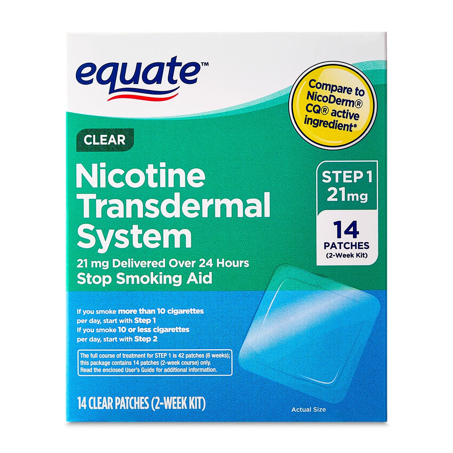 GNP NICOTINE STEP 1 21MG/24HR PAT 14CT