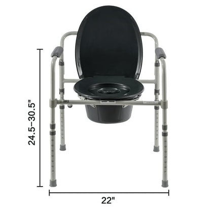 COMMODE EQ 3N1 300LB N/FOLD BRBX
