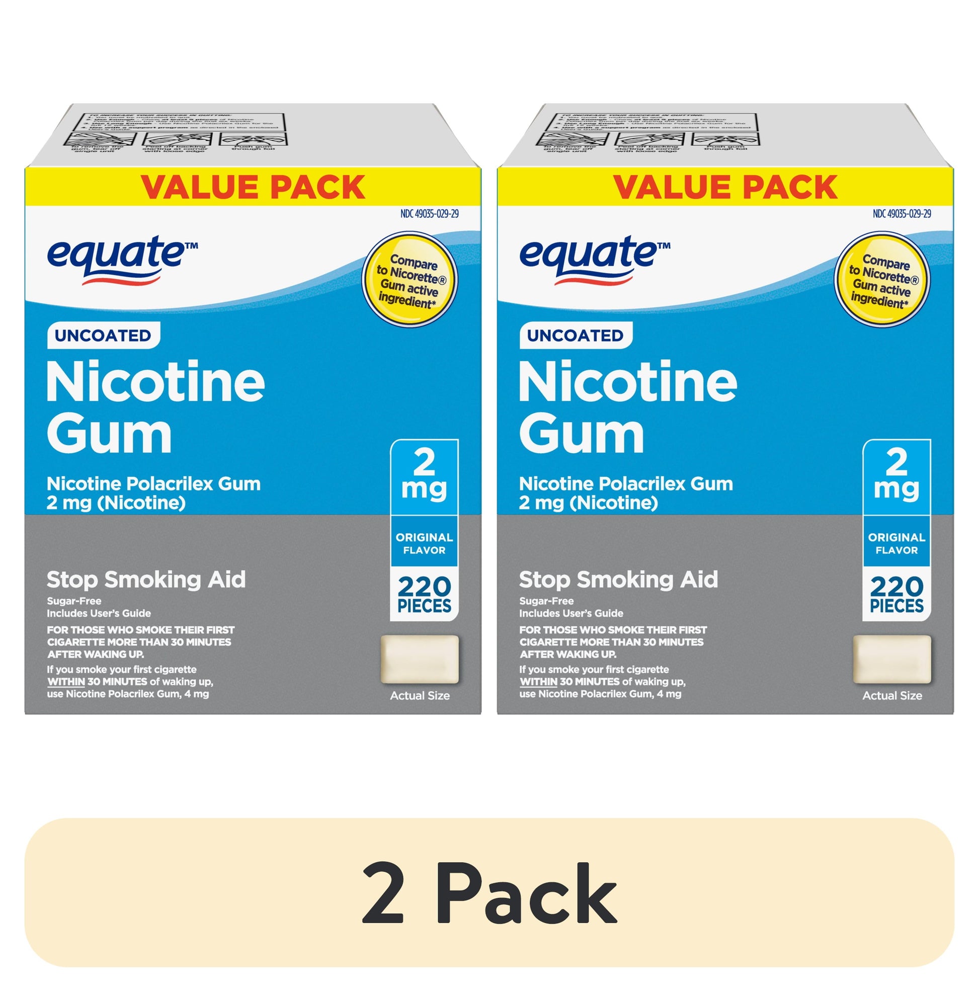 GNP NICOTINE 2MG UNCOATED MINT GUM 110CT