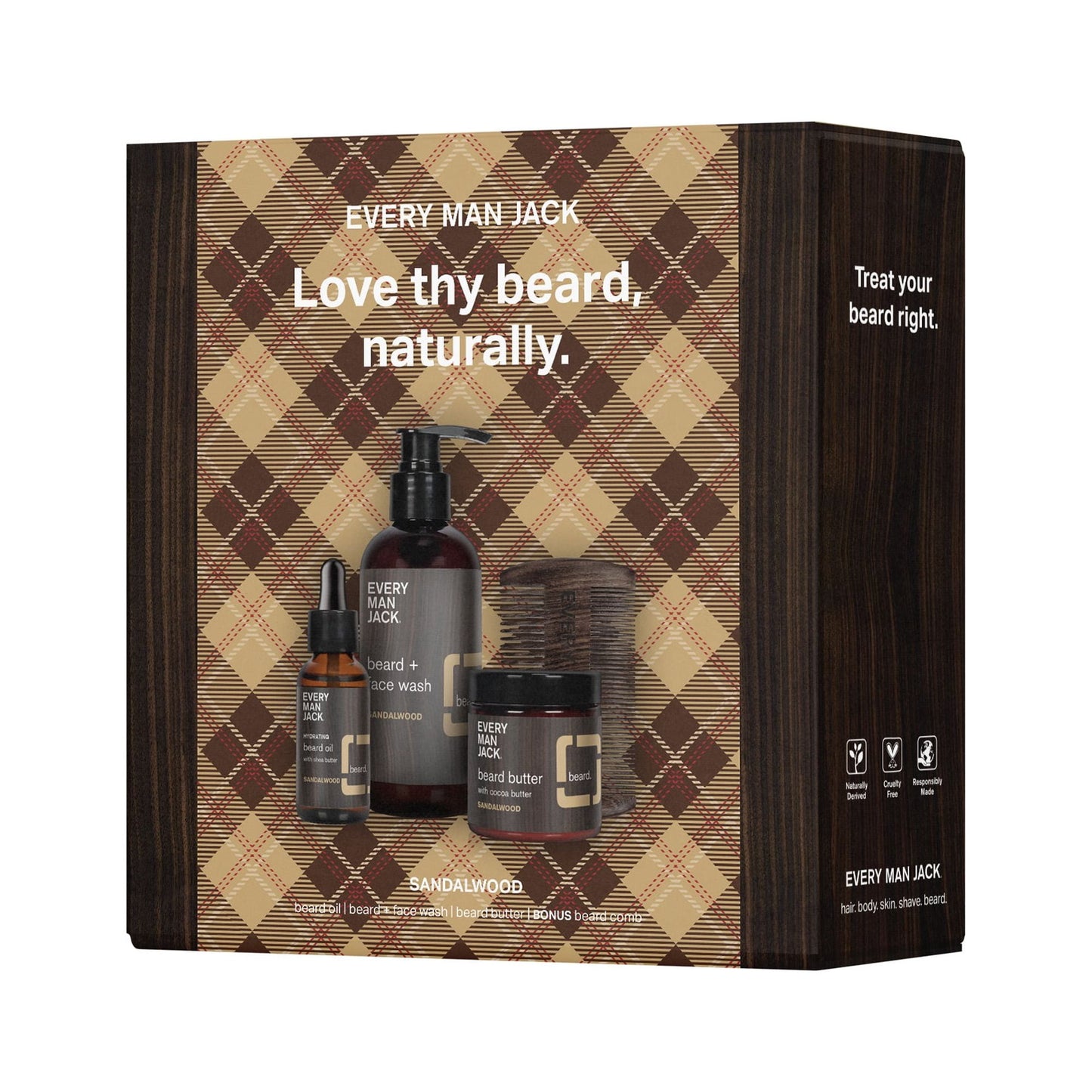 Every Man Jack  Beard + Face Wash - Sandalwood, 2 oz