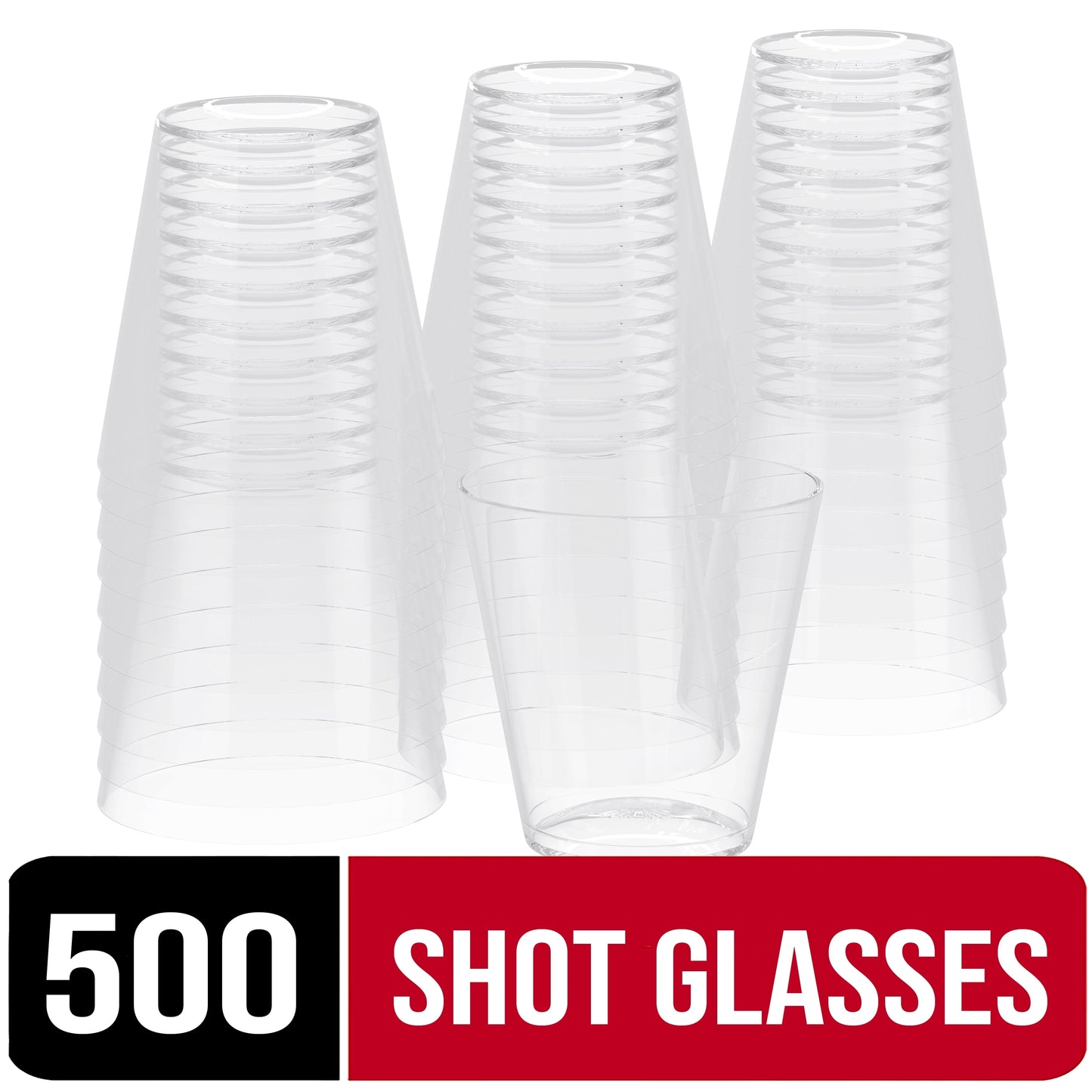 SENSATIONS 2 oz Plastic Shot Glasses - Clear, 20 count
