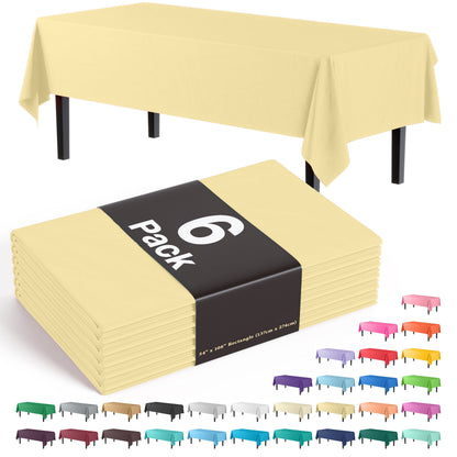 Unique Solid Rectangular Plastic Table Cover, 54" x 108" - Neon Yellow