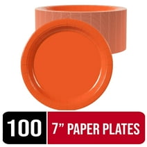 Unique Patterned Round 7" Paper Plates - Triangle Birthday, 8 count
