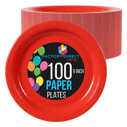 SENSATIONS Premium Paper Lunch Plates - Classic Red, 10 count