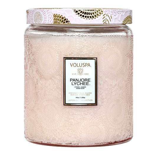 Voluspa Panjore Lychee Large 18oz Glass Jar Candle