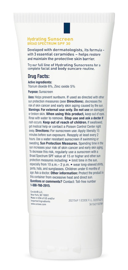 CERAVE FACE MINRL SNSCRN SPF30 LOT 1.7OZ