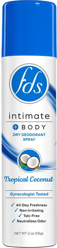 Fds Intimate + Body Dry Spray Deodorant Tropical Coconut 2oz