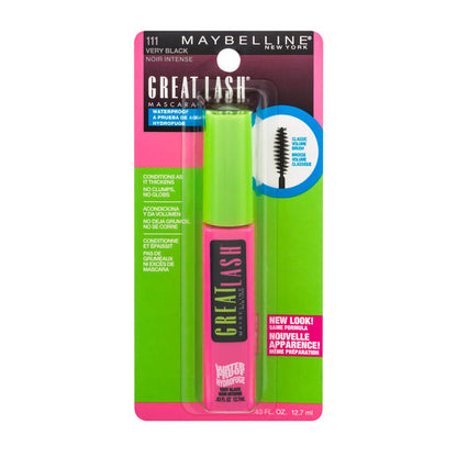 MAYBELLINE New York Great Lash Waterproof Mascara, 111 Very Black, 0.43 oz