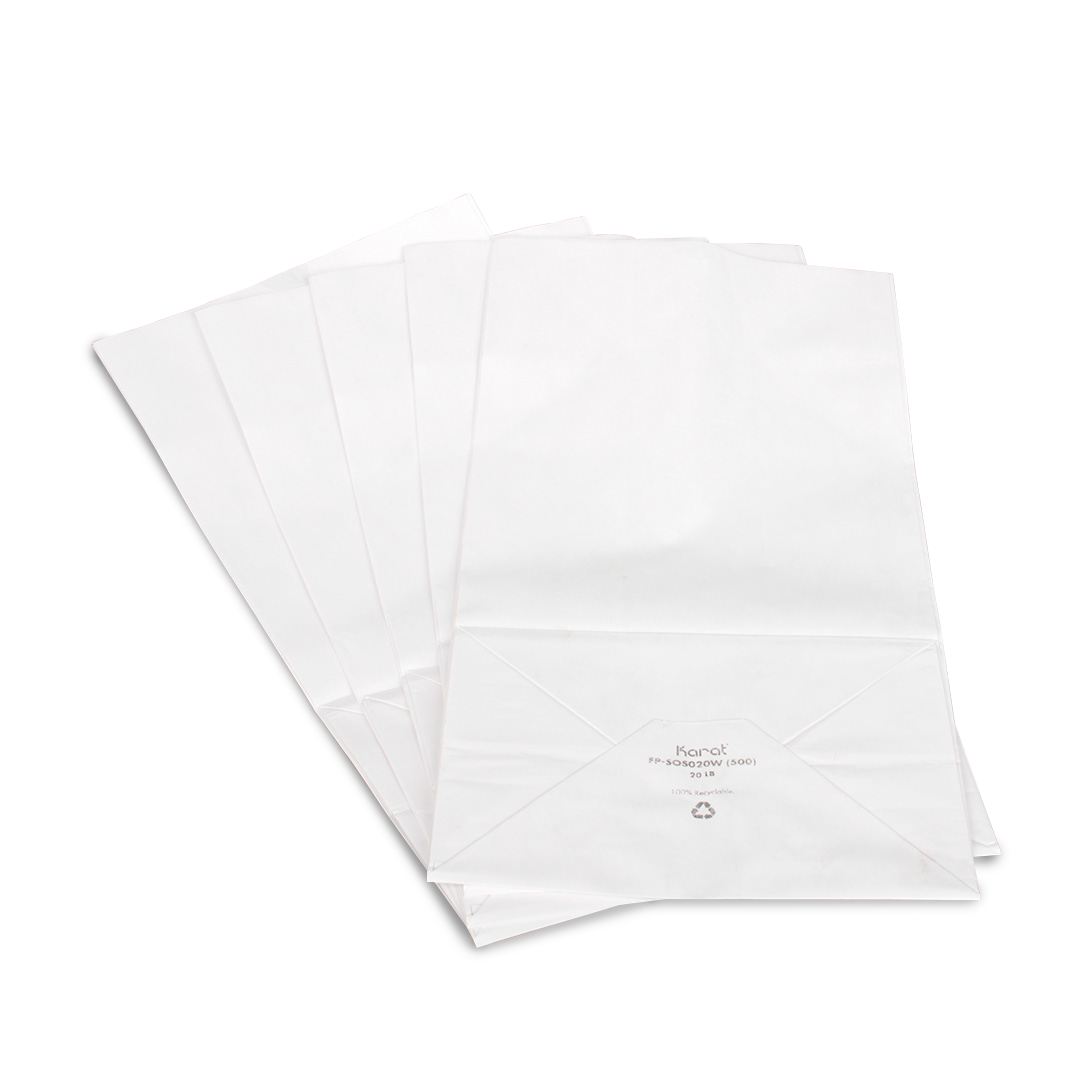 BAG PAPER AYP WHT 20LB 8X5.25X16 500