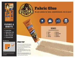 Gorilla Glue Waterproof Fabric Glue, 2.5 oz