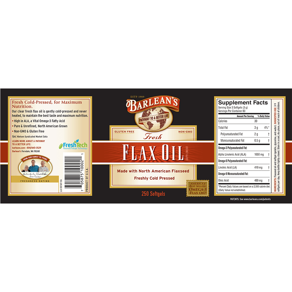 BARLEAN'S FLAX OIL,OG2,FRESH