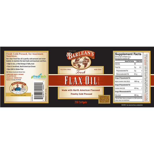 BARLEAN'S FLAX OIL,OG2,FRESH